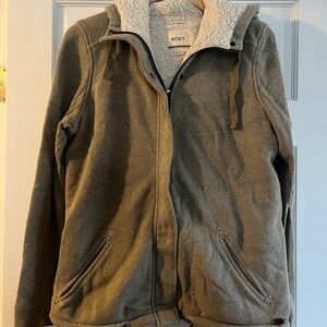 Roxy Olive Green Sherpa-Lined Jacket